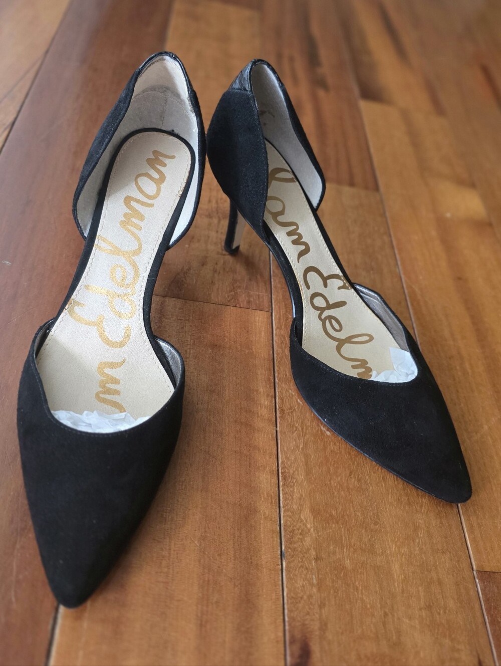 Sam Edelman Black Pointed D'Orsay Heels